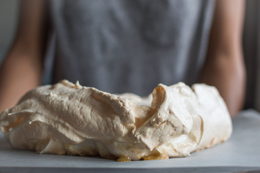 Pavlova out of oven